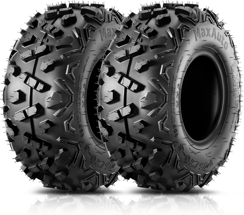 MaxAuto 145/70-6 إطارات دراجة نارية صغيرة كواد كارت، 145-70-6 إطارات ATV بدون أنبوب، عبوة 2 - Image 1